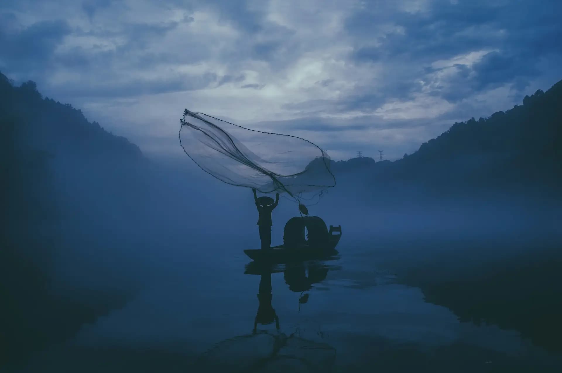 Fishing industry hero background